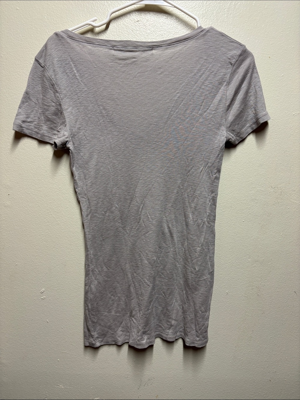 Michael Stars Supima modal V-neck T-shirt O/S gray lightweight - Picture 4 of 4